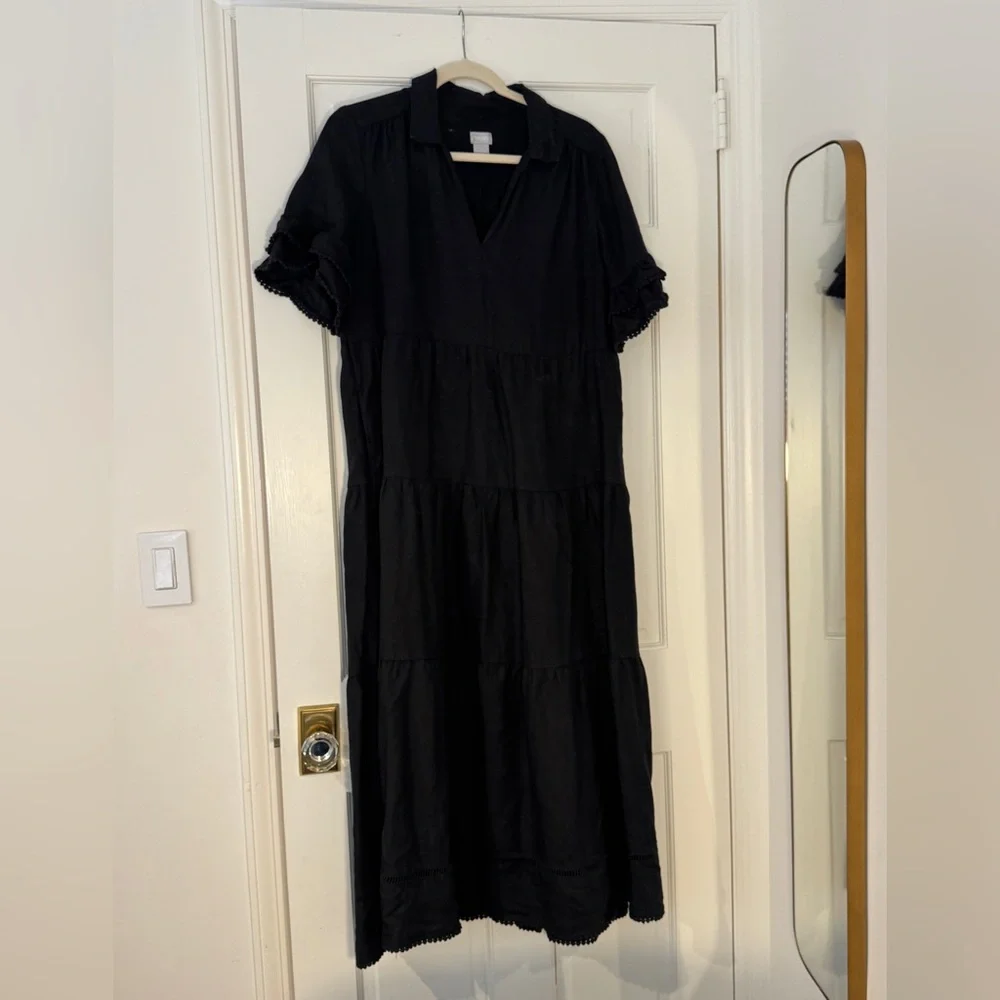 Chico’s Linen Black Maxi Dress - Picture 4 of 5